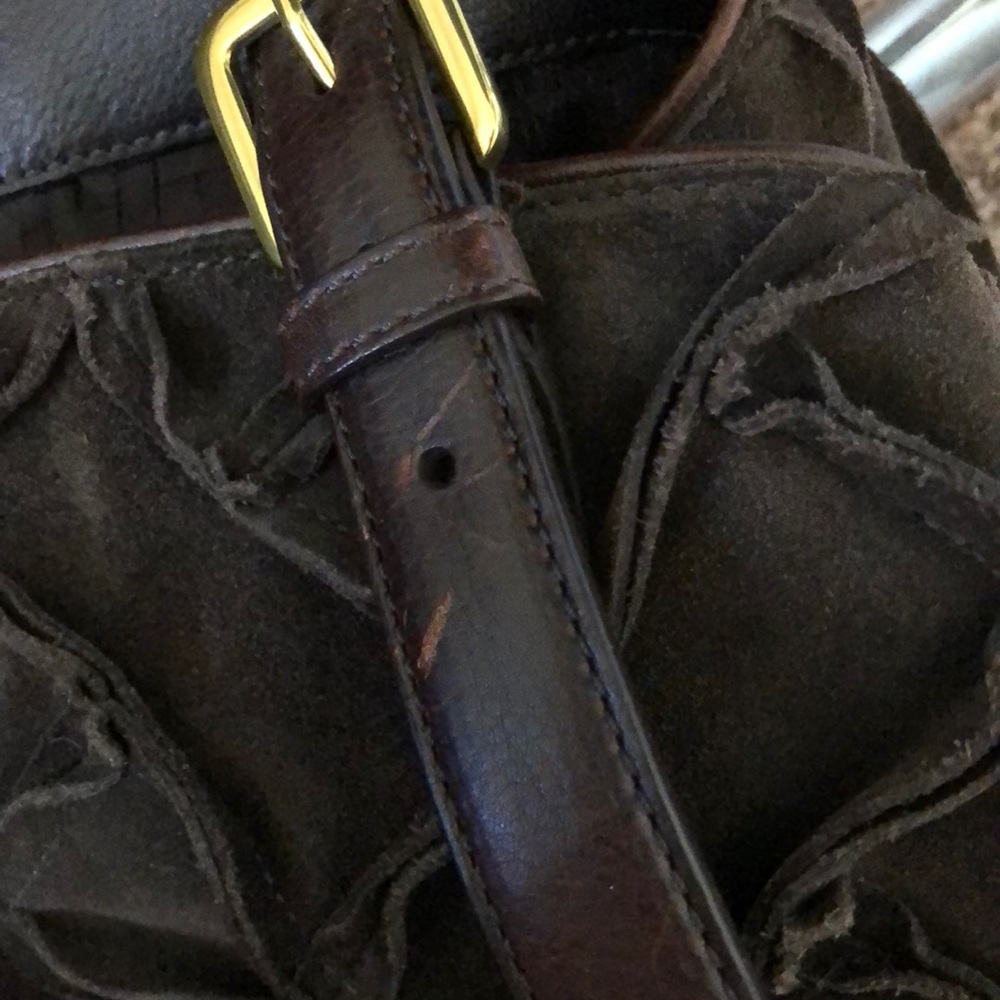 Cole Haan large brown suede satchel - Picture 5 of 6
